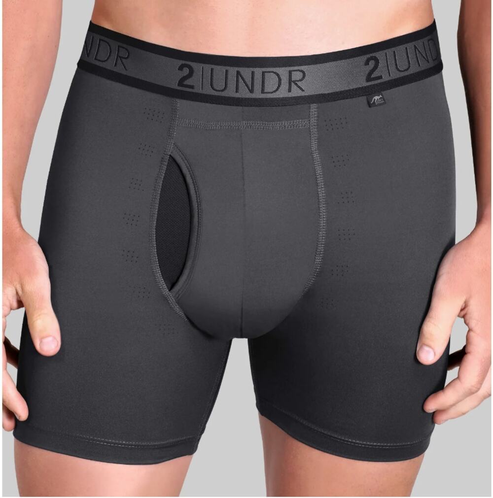 2UNDR Charcoal Sport Shift 6" Boxer Brief Size L